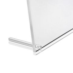Fixation Cylindrique en Aluminium Anodisé Brillant pour Présentation sur Table Chevalet de Bureau