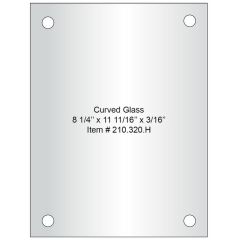 Kit de 2 Verres Trempés Convexes - 210 mm x 297 mm - 4 Percements