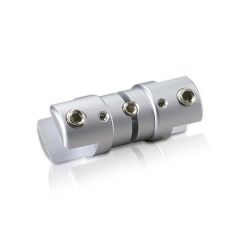 Pince Latérale Pivotante pour 2 Supports en Inox Premium Support de 4 à 12.5 mm pour Signalétique Suspendue par Câble