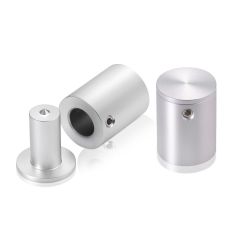 Fixation Murale avec Entretoise pour Plaques en Verre - Tête Plate - Aluminium Anodisé Naturel - ∅ 19 mm - Entretoise : 25 mm