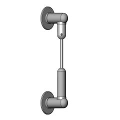 Kit de Fixation pour Tige à Angle Mur-Mur en Aluminium - Longueur : 1 m - ∅ 6 mm 