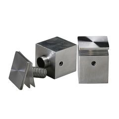 Fixation Murale avec Entretoise Carrée - Inox Premium Brossé - □ 22 mm - Entretoise : 22 mm