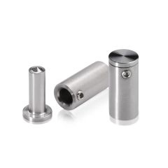 Fixation Murale avec Entretoise pour Plaques en Verre - Tête Plate - Inox #304 - ∅ 12 mm - Entretoise : 25 mm