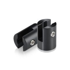 Fixation Murale en Drapeau sans Perçage du Support en Aluminium Titane. ∅ 19 mm Epaisseur du Support : 6.50 mm