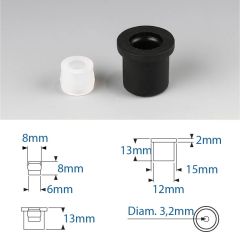 Douilles Easyfix Petit Mâle à visser Femelle à visser - ∅ 15 mm - Entretoise : Totale 12 mm - Couleur Noire - Sachet de 100 pièces