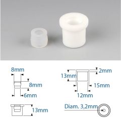 Douilles Easyfix Petit Mâle à visser Femelle à visser - ∅ 15 mm - Entretoise : Totale 12 mm - Couleur Blanche - Sachet de 100 pièces