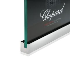 Profilé pour signalétique murale verticale sans Perçage du Support 120 mm de long x 25 mm de profondeur en Laiton chromé