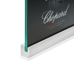 Profilé pour signalétique murale verticale sans Perçage du Support 80 mm de long x 25 mm de profondeur en Laiton chromé