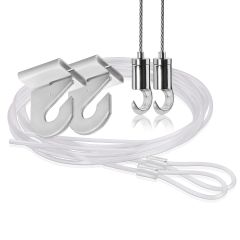 Kit complet de Suspention par Câble en Nylon. Inclus 2 Câbles a boucle de 1.20 m . 2 T-Clamp et 2 Crochets