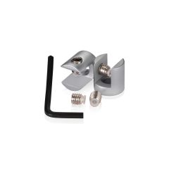 Kit de 2 Fixations Murales en Drapeau sans Perçage du Support en Aluminium - ∅ 16 mm - Epaisseur du Support jusqu'à 6 mm