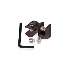 Kit de 2 Fixations Murales en Drapeau sans Perçage du Support en Aluminium - ∅ 16 mm - Epaisseur du Support jusqu'à 6 mm