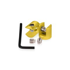 Kit de 2 Fixations Murales en Drapeau sans Perçage du Support en Aluminium - ∅ 16 mm - Epaisseur du Support jusqu'à 6 mm