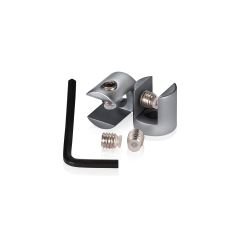 Kit de 2 Fixations Murales en Drapeau sans Perçage du Support en Inox Premium - ∅ 16 mm - Epaisseur du Support jusqu'à 6 mm