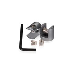 Kit de 2 Fixations Murales en Drapeau sans Perçage du Support en Aluminium - ∅ 16 mm - Epaisseur du Support jusqu'à 6 mm