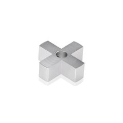 Croix de Positionnement pour 4 Supports Aluminium Anodisé Naturel - ∅ 38 mm - Entretoise : 12 mm