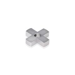 Croix de Positionnement pour 4 Supports Aluminium Anodisé Naturel - ∅ 32 mm - Entretoise : 6 mm
