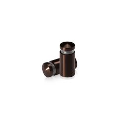 1/2'' Diameter X 3/4'' Barrel Length, Aluminum Rounded Head Standoffs, Bronze Anodized Finish Easy Fasten Standoff (For Inside / Outside use)