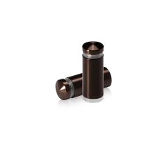 1/2'' Diameter X 1'' Barrel Length, Aluminum Rounded Head Standoffs, Bronze Anodized Finish Easy Fasten Standoff (For Inside / Outside use)