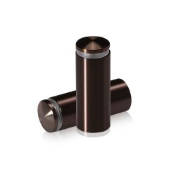 3/4'' Diameter X 1-3/4'' Barrel Length, Aluminum Rounded Head Standoffs, Bronze Anodized Finish Easy Fasten Standoff (For Inside / Outside use)