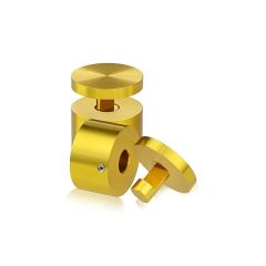 1-1/4'' Diameter X 3/4''  Barrel Length, Aluminum Gold Anodized Finish. Easy Fasten Adjustable Edge Grip Standoff (For Inside Use Only)