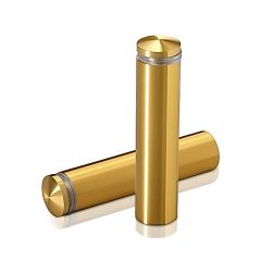 5/8'' Diameter X 2-1/2'' Barrel Length, Aluminum Rounded Head Standoffs, Gold Anodized Finish Easy Fasten Standoff (For Inside / Outside use)
