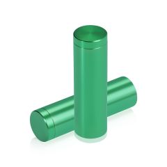 5/8'' Diameter X 2'' Barrel Length, Affordable Aluminum Standoffs, Green Anodized Finish Easy Fasten Standoff (For Inside / Outside use)