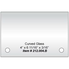 Pair of Curved Glass 6 3/4'' x 4'', 2 pre-drilled 3/8'' holes on long side