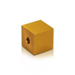 5/16-18 Threaded Barrels Square 3/4'', Length: 1'', Gold Anodized