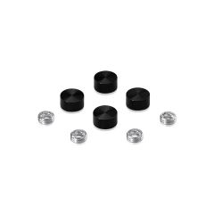 Set of 4, Aluminum Black Anodized Finished, Screw Covers, 1/2" Diameter, 