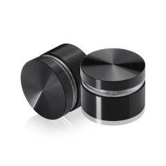 Manipulationssichere Aluminium Flachkopf Abstandhalter, Durchmesser: 30 mm, Abstandhalter: 12 mm, schwarz eloxiert