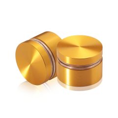 Manipulationssichere Aluminium Flachkopf Abstandhalter, Durchmesser: 30 mm, Abstandhalter: 12 mm, gold eloxiert