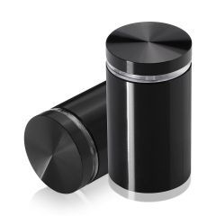 Manipulationssichere Aluminium Flachkopf Abstandhalter, Durchmesser: 30 mm, Abstandhalter: 45 mm, schwarz eloxiert