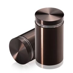 Manipulationssichere Aluminium Flachkopf Abstandhalter, Durchmesser: 30 mm, Abstandhalter: 45 mm, bronze eloxiert