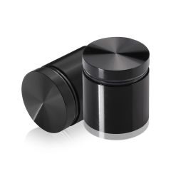 Manipulationssichere Aluminium Flachkopf Abstandhalter, Durchmesser: 30 mm, Abstandhalter: 25 mm, schwarz eloxiert