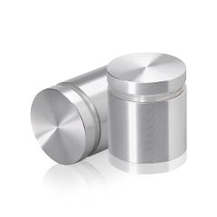 Manipulationssichere Aluminium Flachkopf Abstandhalter, Durchmesser: 30 mm, Abstandhalter: 25 mm, natur eloxiert glänzend