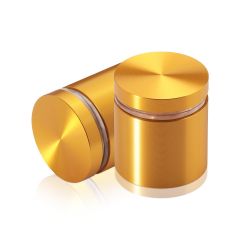 Manipulationssichere Aluminium Flachkopf Abstandhalter, Durchmesser: 30 mm, Abstandhalter: 25 mm, gold eloxiert