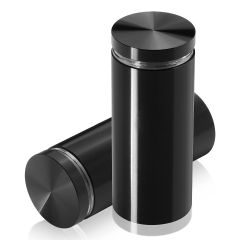 Manipulationssichere Aluminium Flachkopf Abstandhalter, Durchmesser: 30 mm, Abstandhalter: 62 mm, schwarz eloxiert