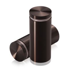 Manipulationssichere Aluminium Flachkopf Abstandhalter, Durchmesser: 30 mm, Abstandhalter: 62 mm, bronze eloxiert