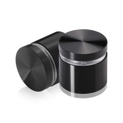 Manipulationssichere Aluminium Flachkopf Abstandhalter, Durchmesser: 30 mm, Abstandhalter: 19 mm, schwarz eloxiert