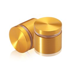 Manipulationssichere Aluminium Flachkopf Abstandhalter, Durchmesser: 30 mm, Abstandhalter: 19 mm, gold eloxiert