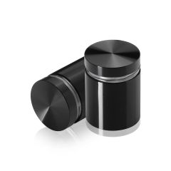 Manipulationssichere Aluminium Flachkopf Abstandhalter, Durchmesser: 25 mm, Abstandhalter: 25 mm, schwarz eloxiert