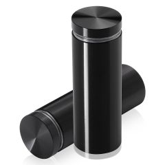 Manipulationssichere Aluminium Flachkopf Abstandhalter, Durchmesser: 25 mm, Abstandhalter: 62 mm, schwarz eloxiert