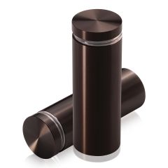 Manipulationssichere Aluminium Flachkopf Abstandhalter, Durchmesser: 25 mm, Abstandhalter: 62 mm, bronze eloxiert