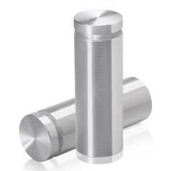 1'' Diameter X 2-1/2'' Barrel Length, Aluminum Flat Head Standoffs, Shiny Anodized Finish Easy Fasten Standoff (For Inside / Outside use) Tamper Proof Standoff