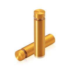Manipulationssichere Aluminium Flachkopf Abstandhalter, Durchmesser: 12 mm, Abstandhalter: 45 mm, gold eloxiert