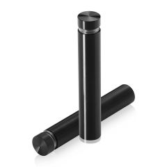 Manipulationssichere Aluminium Flachkopf Abstandhalter, Durchmesser: 12 mm, Abstandhalter: 62 mm, schwarz eloxiert