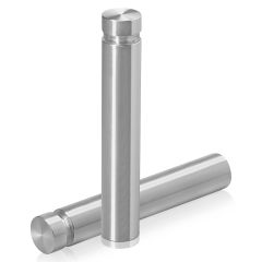 Manipulationssichere Aluminium Flachkopf Abstandhalter, Durchmesser: 12 mm, Abstandhalter: 62 mm, natur eloxiert glänzend
