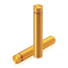 Manipulationssichere Aluminium Flachkopf Abstandhalter, Durchmesser: 12 mm, Abstandhalter: 62 mm, gold eloxiert