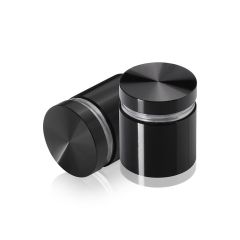 Manipulationssichere Aluminium Flachkopf Abstandhalter, Durchmesser: 25 mm, Abstandhalter: 19 mm, schwarz eloxiert