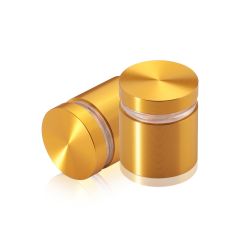 Manipulationssichere Aluminium Flachkopf Abstandhalter, Durchmesser: 25 mm, Abstandhalter: 19 mm, gold eloxiert